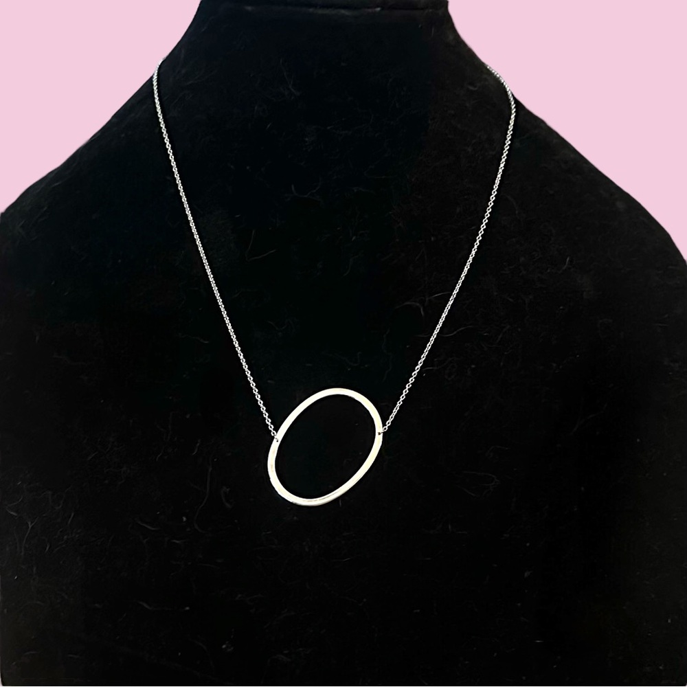 Cai silver tone sideway initial letter O necklace
